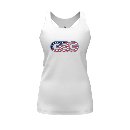 [FT0TRBWH-FYS-LOGO1] Decker Racerback Tank Top (Female Youth S, White, Logo 1)