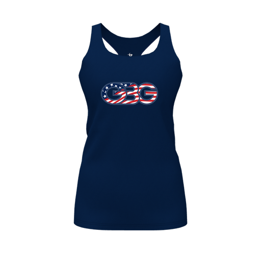[FT0TRBNV-FYS-LOGO1] Decker Racerback Tank Top (Female Youth S, Navy, Logo 1)