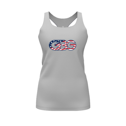 [FT0TRBGY-FYS-LOGO1] Decker Racerback Tank Top (Female Youth S, Gray, Logo 1)