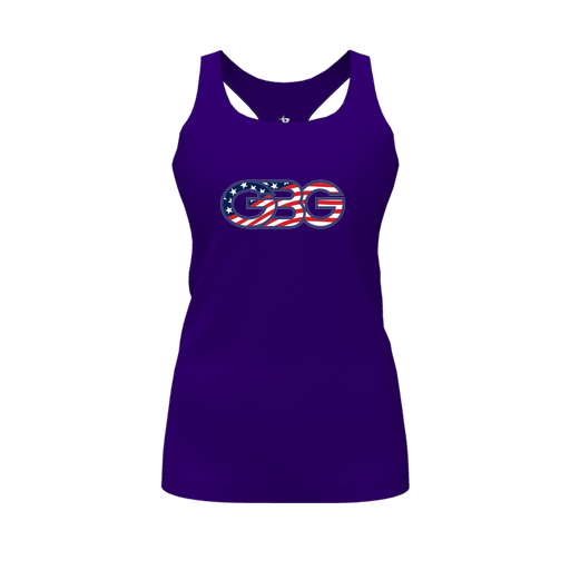 [FT0TRBPP-FYS-LOGO1] Decker Racerback Tank Top (Female Youth S, Purple, Logo 1)