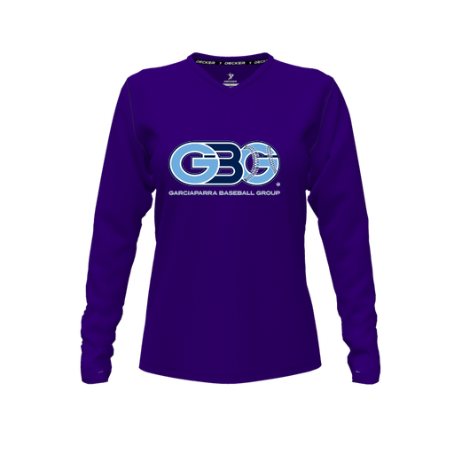 [FTLVCFPP-FYXS-LOGO3] Decker Comfort T-Shirt (Female Youth XS, Purple, V Neck, Logo 3, Long Sleeve)