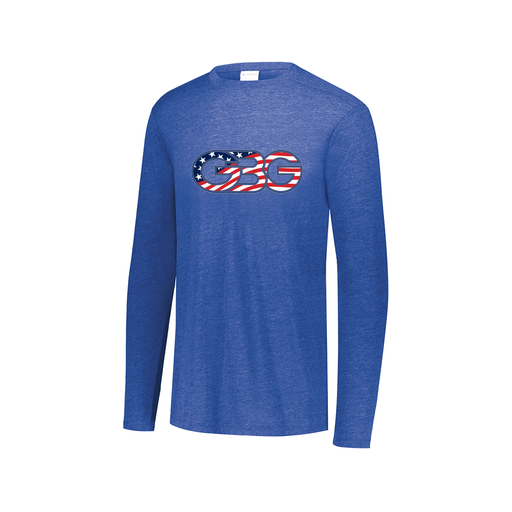 [3075.U55.XS-LOGO1] Decker Men's Tri-Blend T-Shirt - Long Sleeve (Adult XS, Royal, Logo 1)