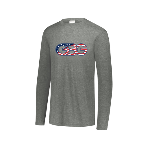 [FTLCUBGY-AXS-LOGO1] Decker Men's Tri-Blend T-Shirt - Long Sleeve (Adult XS, Gray, Logo 1)