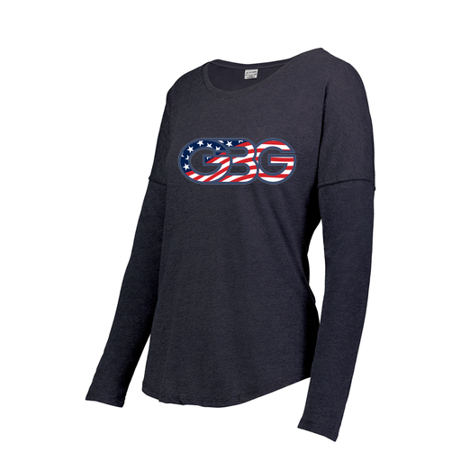 [FTLCUBNV-FAXS-LOGO1] Decker Women's Tri-Blend T-Shirt - Long Sleeve (Female Adult XS, Navy, Logo 1)